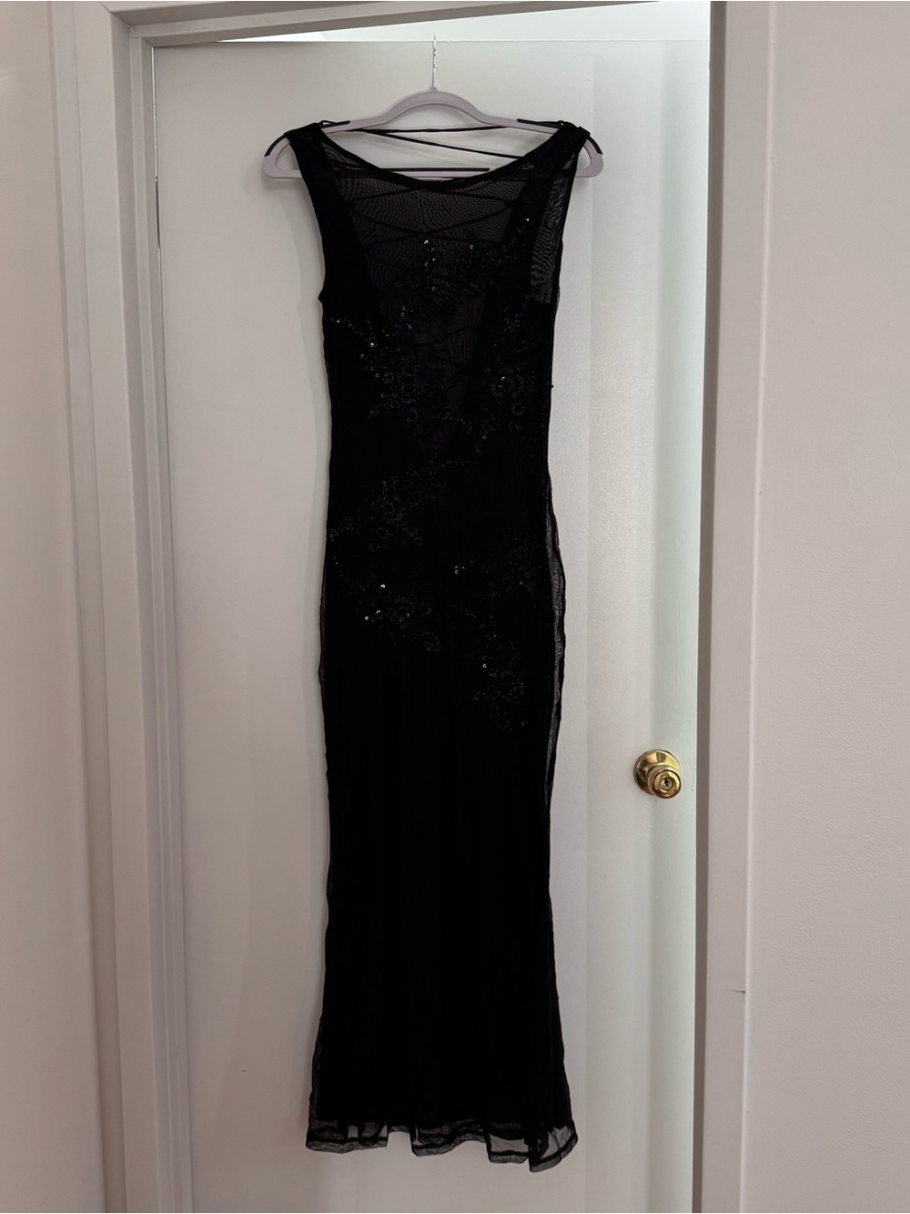 Meshki Maeva Embroidered Mesh Maxi Dress - Black - Picture 3 of 12